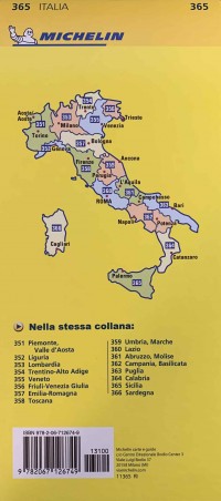 מפת איטליה 200 סיציליה 365 מישלן  - עטיפה אחורית