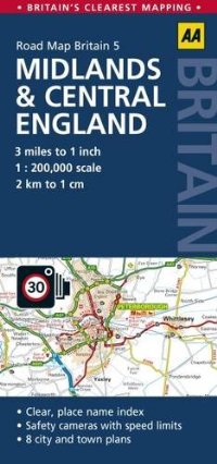 מפת בריטניה 200 (5) המידלנדס ומרכז אנגליה AA (ישן) 