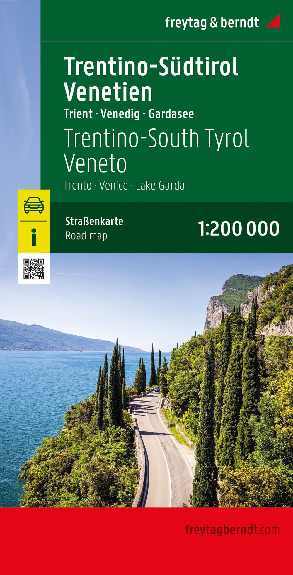 מפת איטליה 200 דרום טירול-טרנטינו-ונציה-אגם גארדה פרייטג ברנדט 
