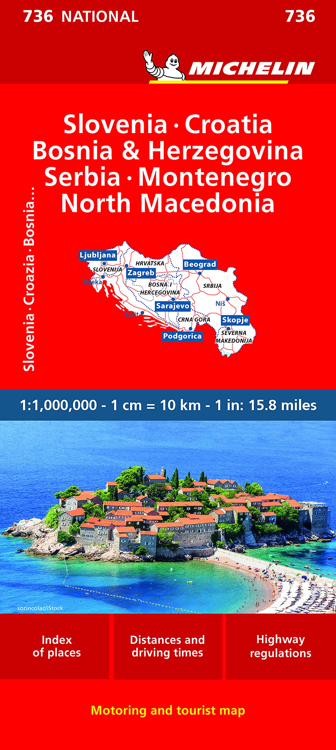 מפה MI סלובניה קרואטיה בוסניה-הרצגובינה 736