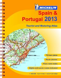 מפת ספרד ופורטוגל 1460 2013 אטלס ספירלי A4 מישלן (ישן) 